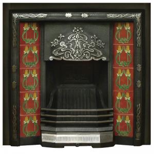 Daisy Victorian Tiled cast Iron Fireplace Insert Daisy Victorian Tiled cast Iron Fireplace Insert