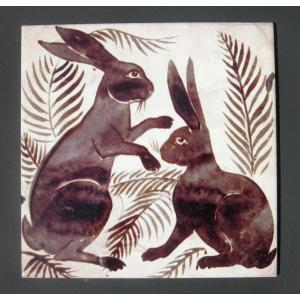 William De Morgan Arts and Crafts Rabbit FireplaceTiles William De Morgan Arts and Crafts Rabbit FireplaceTiles