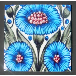 William De Morgan Arts & Crafts Daisy Fireplace Tiles William De Morgan Arts & Crafts Daisy Fireplace Tiles