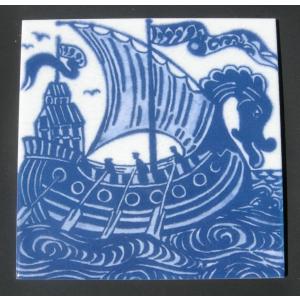 William De Morgan Arts & Crafts Galleon Fireplace Tiles William De Morgan Arts & Crafts Galleon Fireplace Tiles
