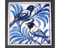 William De Morgan Arts & Crafts Weaver Bird Fireplace Tiles