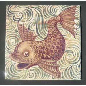William De Morgan Arts & Crafts Fish Fireplace Tiles William De Morgan Arts & Crafts Fish Fireplace Tiles