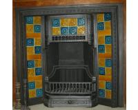 Reclaimed Arts and Crafts Tiled Cast Fireplace Insert