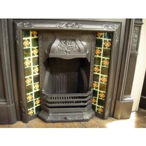 Arts Crafts Tiled Cast Iron Fireplace Insert Arts Crafts Tiled Cast Iron Fireplace Insert
