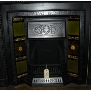 Arts and Crafts Tiled Cast Iron Fireplace insert Arts and Crafts Tiled Cast Iron Fireplace insert