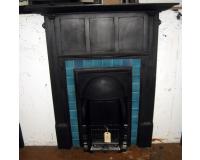 Arts and Crafts Original Tiled Cast Iron Combination Fireplace
