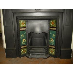 Edwardian Tiled Cast Iron Fireplace Insert