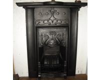 Original Cast Iron Art Nouveau Combination Fireplace