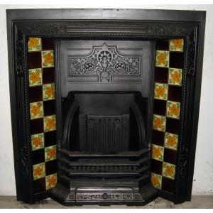 Victorian Tiled Cast Iron FireplaceInsert