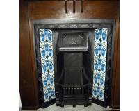 Art Nouveau Tiled Cast Iron fireplace Insert