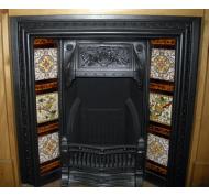 Victorian Cast Iron Tiled Fireplace insert