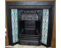 Victorian Cast Iron Tiled Fireplace insert