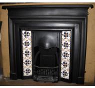 Edwardian Tiled Cast Iron Fireplace Insert
