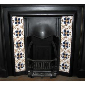 Edwardian Tiled Cast Iron Fireplace Insert Edwardian Tiled Cast Iron Fireplace Insert