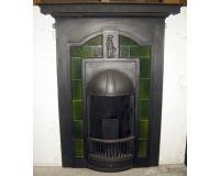 Arts & Crafts Tiled Cast Iron Combination Fireplace