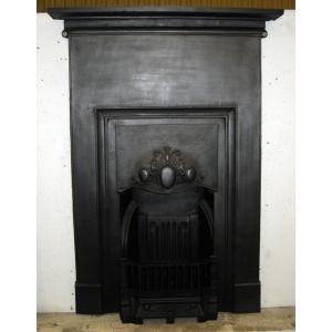Art Nouveau Edwardian Cast Iron Combination Fireplace Art Nouveau Edwardian Cast Iron Combination Fireplace