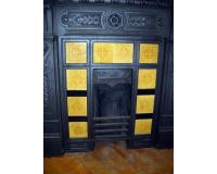 Aesthetic Movement Tiled Cast Iron Fireplace Insert