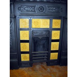 Aesthetic Movement Tiled Cast Iron Fireplace Insert Aesthetic Movement Tiled Cast Iron Fireplace Insert