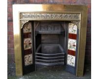 Cast Iron & Brass Tiled Fireplace Insert