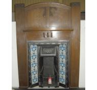 Antique Art Nouveau Oak Fire Surround