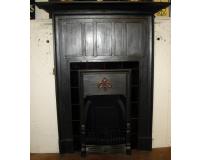 Original Tiled Edwardian Cast Iron Combination Fireplace