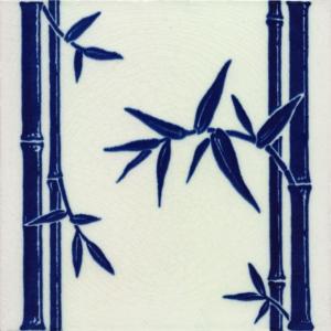 Japanesque Blue & White Bamboo Fireplace Tiles Japanesque Blue & White Bamboo Fireplace Tiles