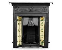 Morris Art Nouveau Tiled Cast Iron Combination Fireplace