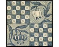 Aesthetic Movement Tulips & Chequers Fireplace Tiles