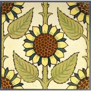 Arts & Crafts Sunflower Fireplace Tiles Arts & Crafts Sunflower Fireplace Tiles