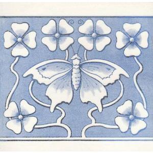 Arts & Crafts Butterfly & Clover Fireplace Tiles Arts & Crafts Butterfly & Clover Fireplace Tiles