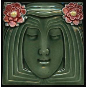 Art Nouveau Lady 1 Fireplace Tiles Art Nouveau Lady 1 Fireplace Tiles