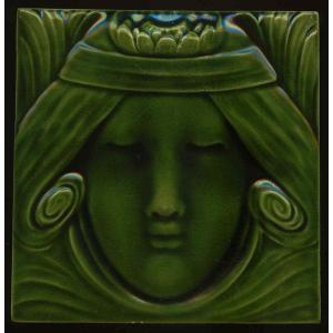 Art Nouveau Lady 2 Fireplace Tiles Art Nouveau Lady 2 Fireplace Tiles