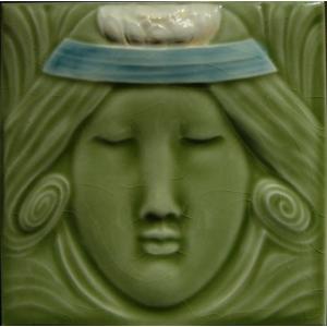Art Nouveau Lady 3 Fireplace Tiles Art Nouveau Lady 3 Fireplace Tiles