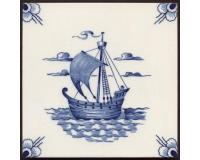Delft Voysey Ship Fireplace Tiles