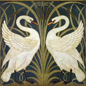 Walter Crane Swan Rush & Iris Fireplace Tiles Walter Crane Swan Rush & Iris Fireplace Tiles