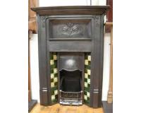 Cast iron Art Nouveau combination fireplace