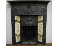 Cast iron Art Nouveau combination fireplace 