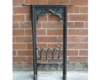Antique Gothic Cast Iron Fireplace Insert