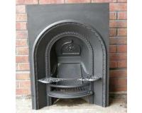Antique Early Victorian Arched Cast Iron Fireplace Insert
