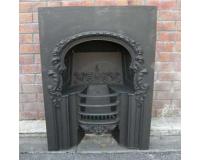 Antique Georgian Hobbed Cast Iron Fireplace Insert