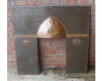 Arts and Crafts beaten copper fireplace insert