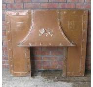 Antique Arts & Crafts Copper Fireplace Insert