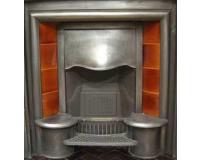 Edwardian cast iron hobbed fireplace insert.