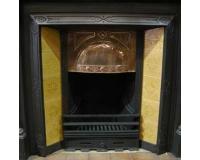 Reclaimed Arts and Crafts cast iron fireplace with Copper Hood