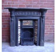 Antique Aesthetic Movement Cast Iron Fireplace Surround