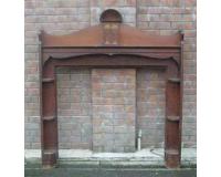 Antique Art Nouveau Inlaid Mahogany Fire Surround