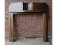 Antique Art Deco Oak Fireplace Surround