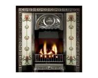 Tulip Tiles Art Nouveau Cast Iron Fireplace Insert