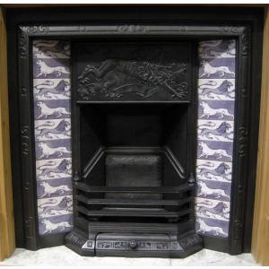 Arts & Crafts Tiled Cast Iron Fireplace Insert Arts & Crafts Tiled Cast Iron Fireplace Insert