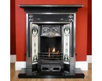 Chatham Art Nouveau Cast Iron Combination Fireplace